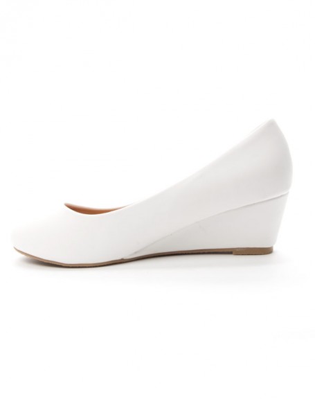 Chaussures femme Style Shoes: Escarpin compense blanc