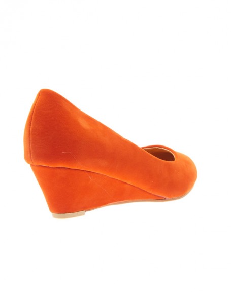 Chaussures femme Style Shoes: escarpins compenss orange