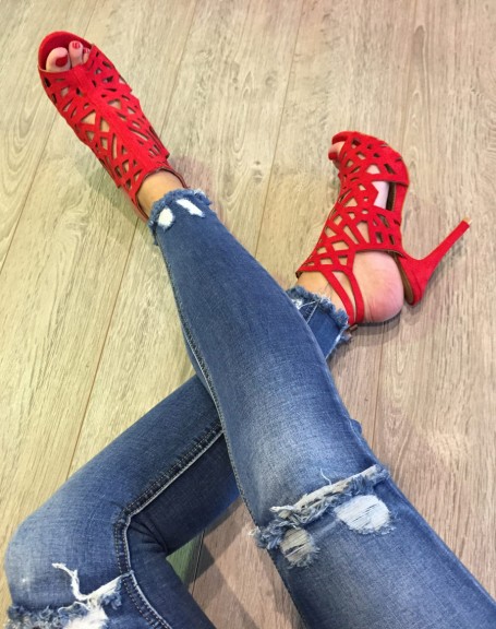 Sandales rouges  talons