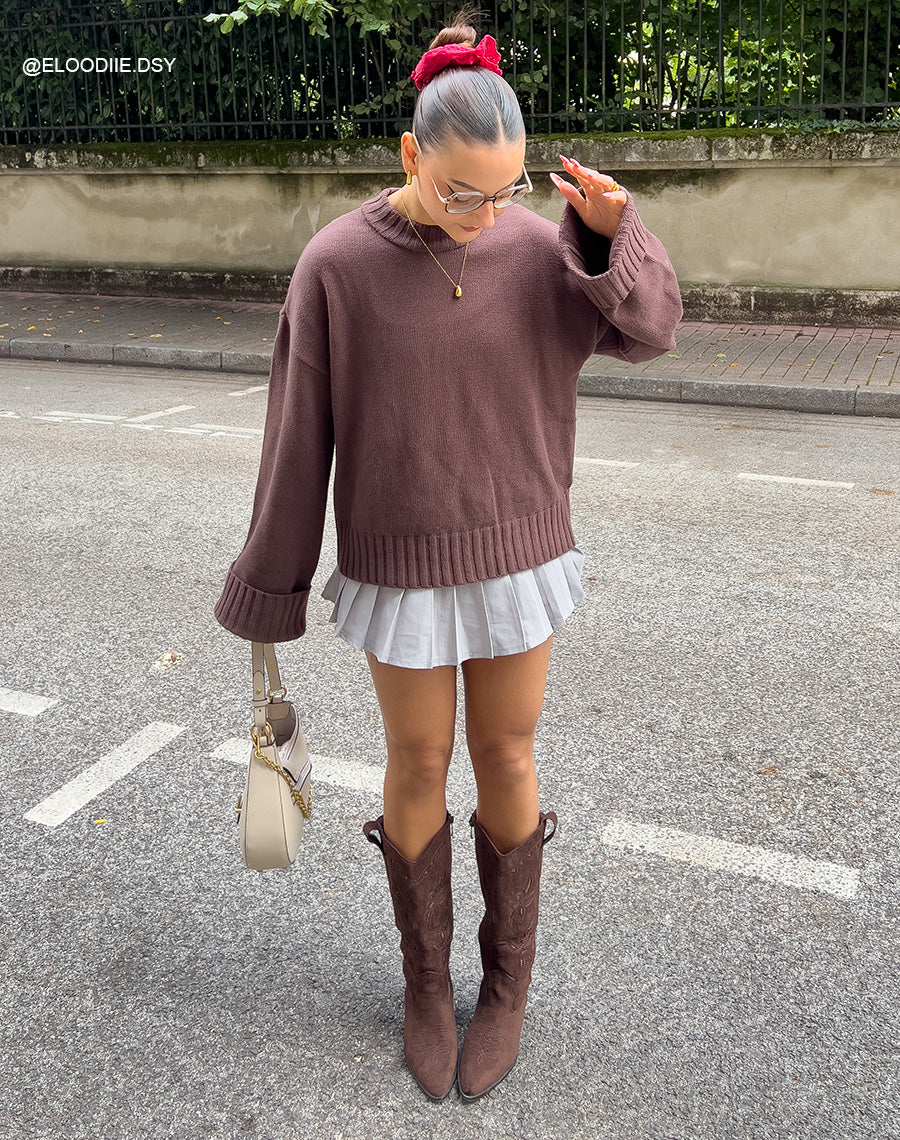 Bottes marron ajourées en suédine – esprit western revisité