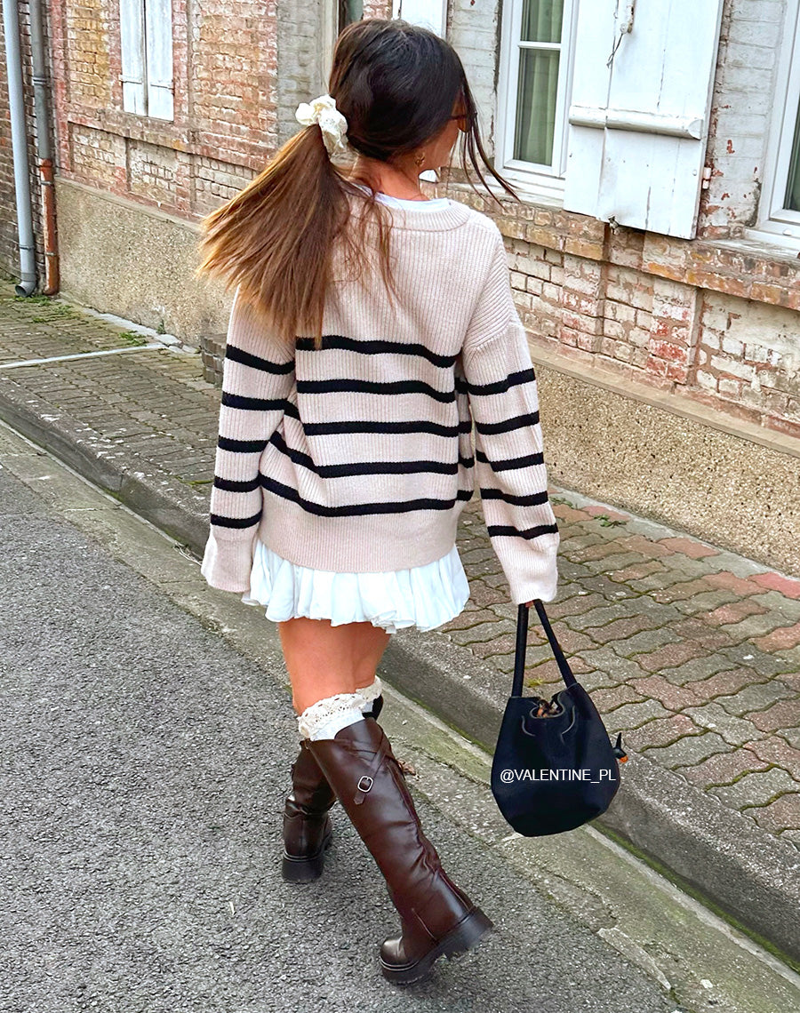 Bottes femme marron à lanière dorée et semelle crantée tendance