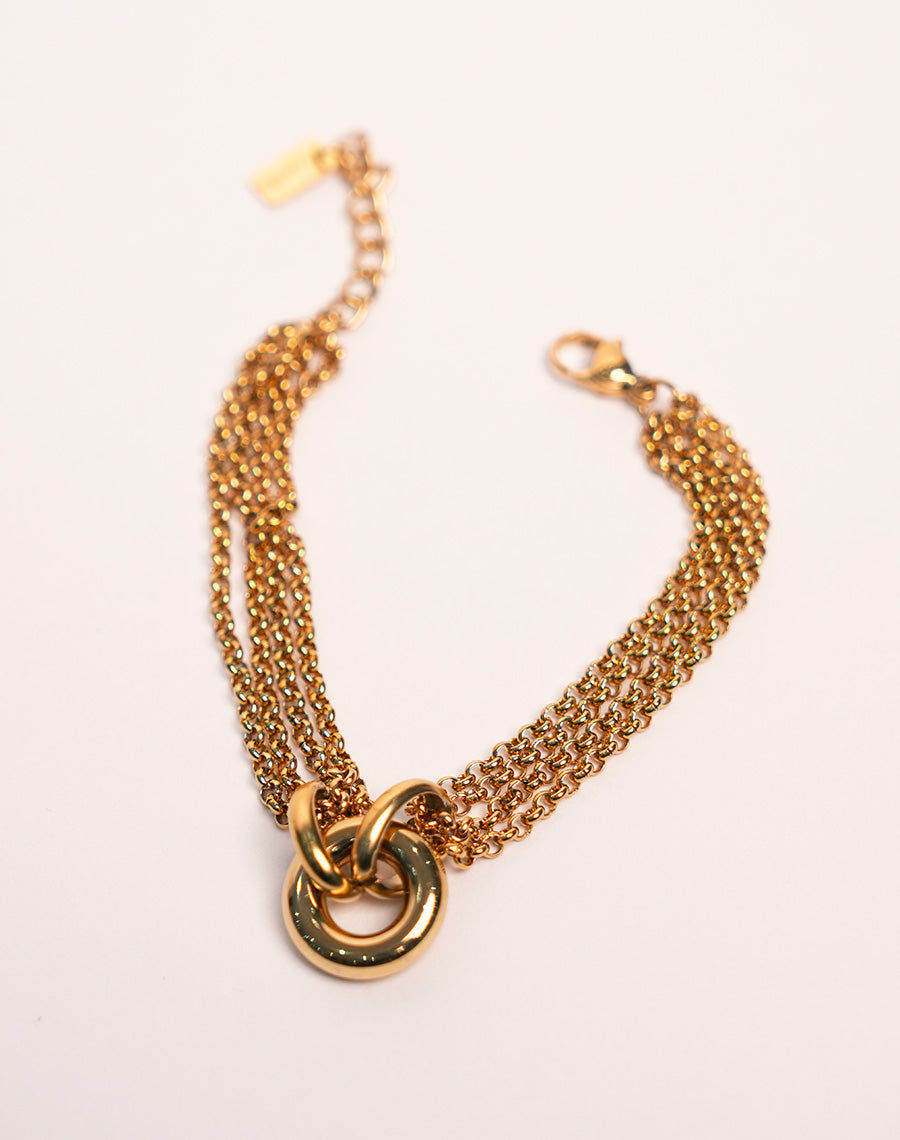 Bracelet dore en acier inoxydable