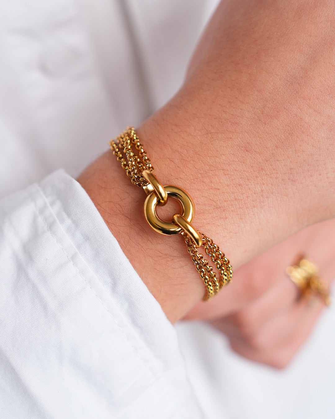 Bracelet doré en acier inoxydable