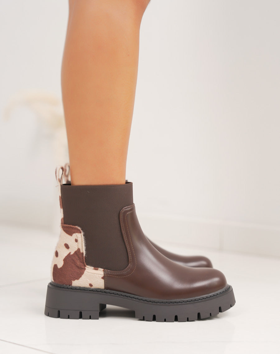 Bottines Chelsea marron – Détail vachette – Semelle crantée
