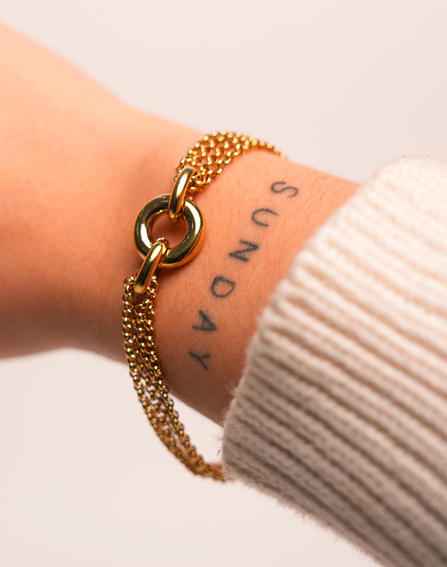 Bracelet dore en acier inoxydable