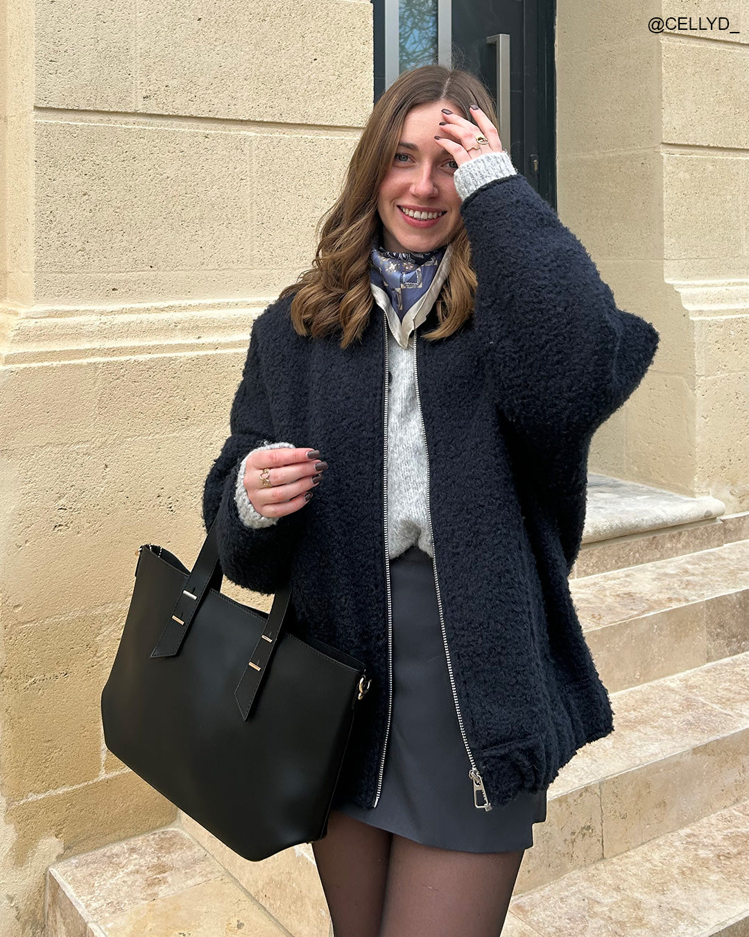 Sac cabas noir mat