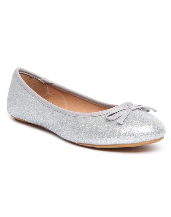 Ballerine femme Cocoperla argent avec paillettes et noeud