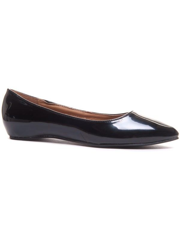 Ballerine noire vernie avec bout pointu