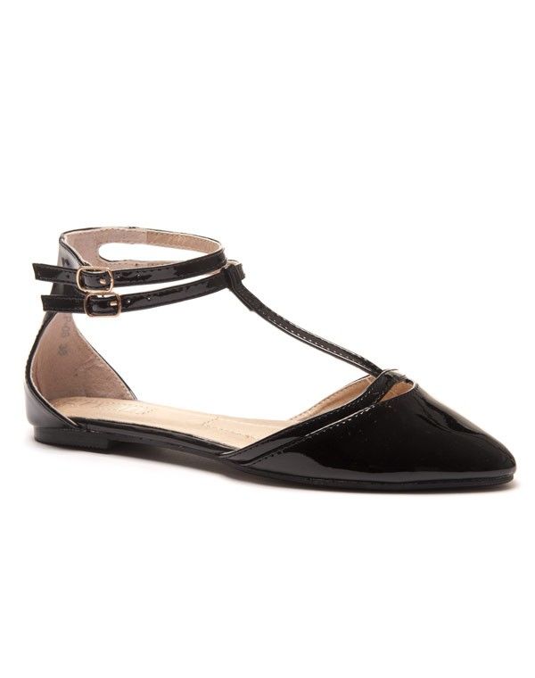 Ballerine salomé vernie noire