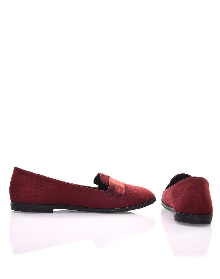 Ballerines bordeaux bi matières