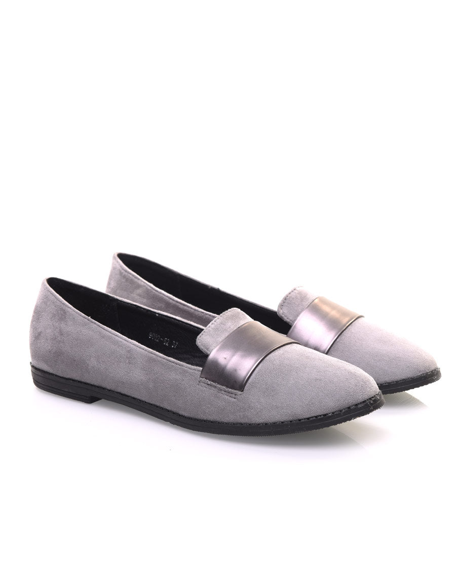 Ballerines grises bi matières