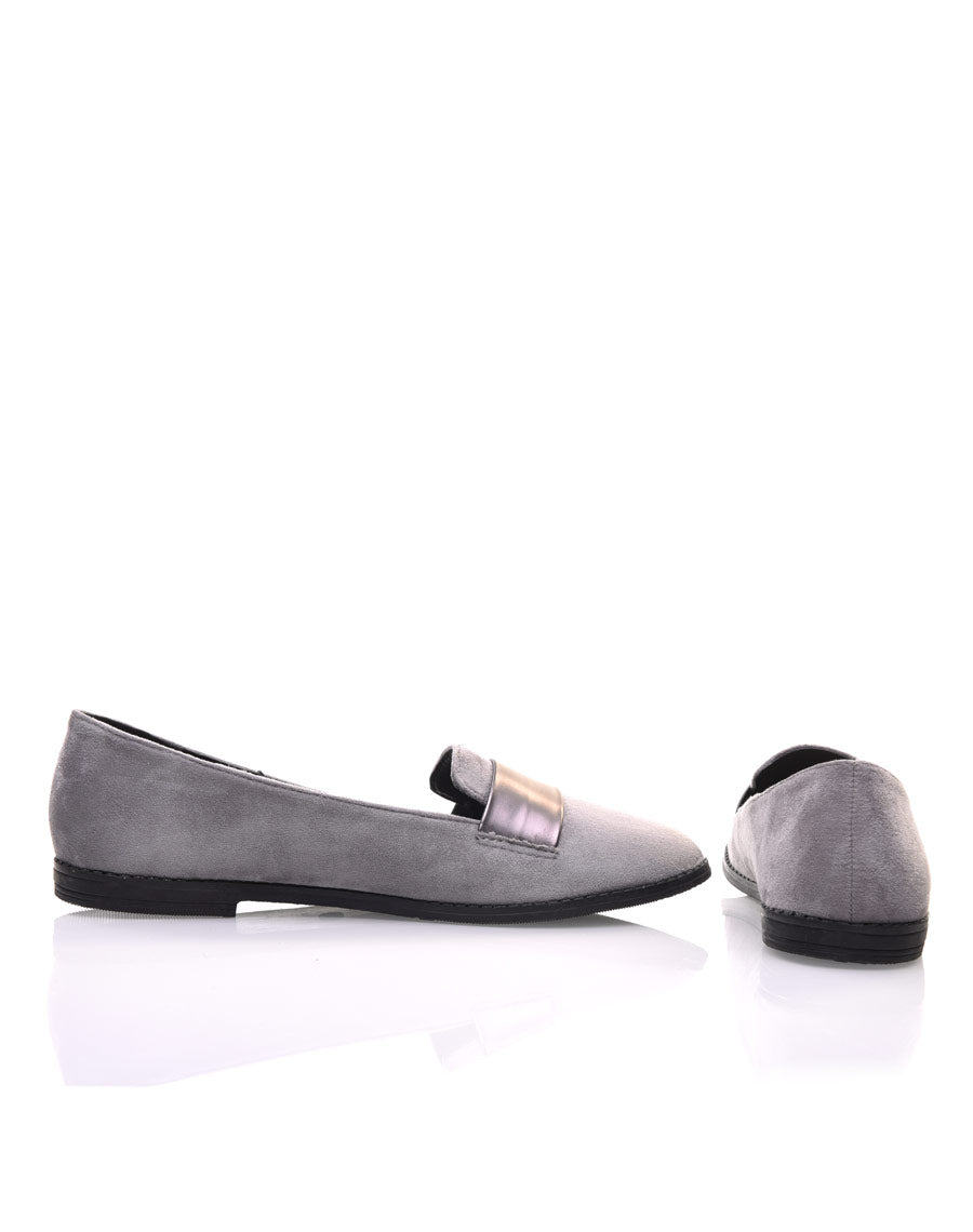 Ballerines grises bi matières