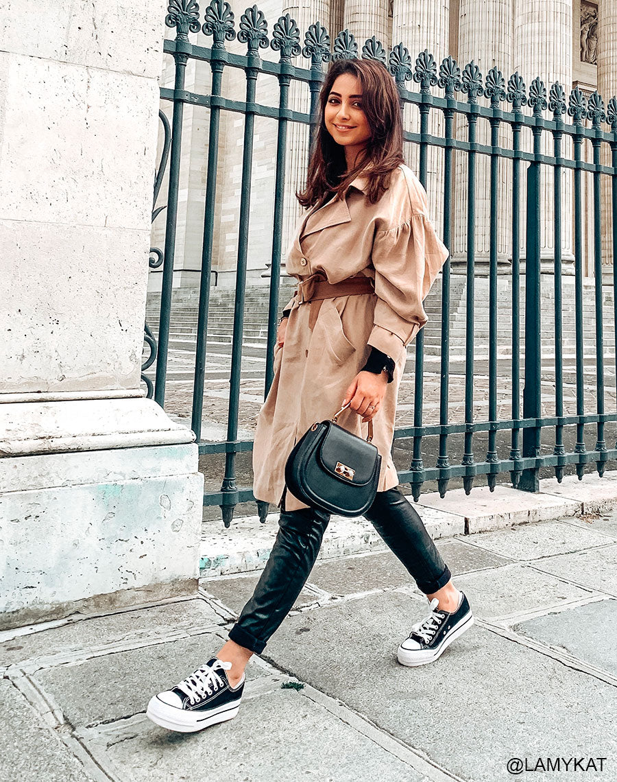 Basket basse noire en tissu