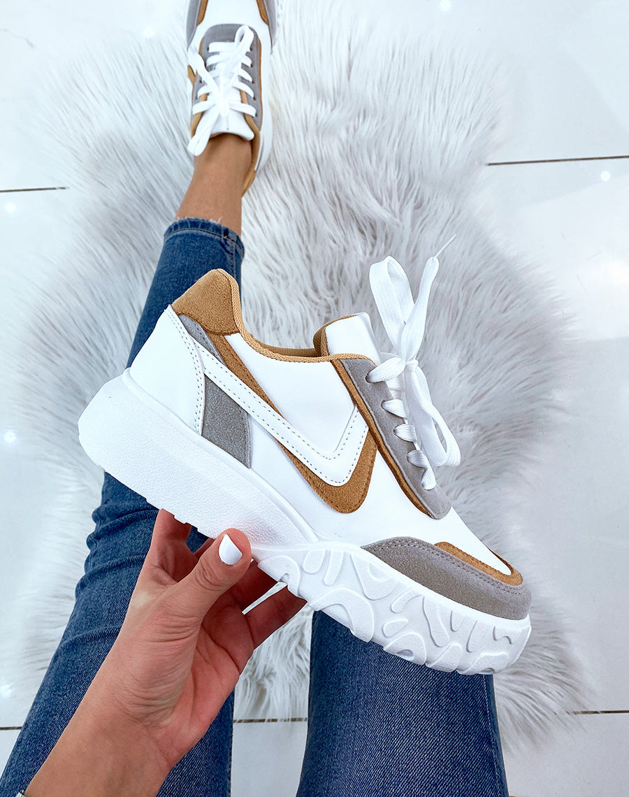 Basket blanche et camel