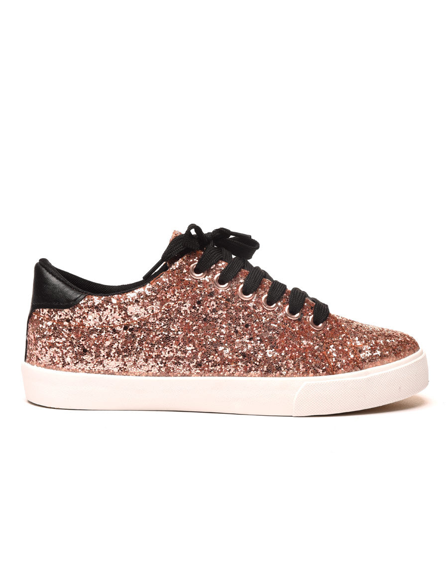 Baskets basses champagnes pailletées
