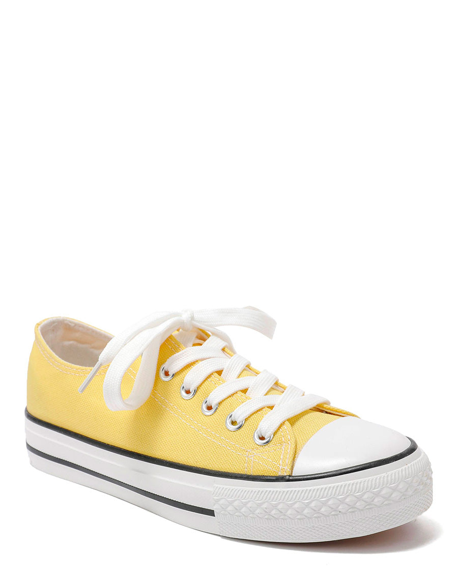 Baskets basses en tissu jaune