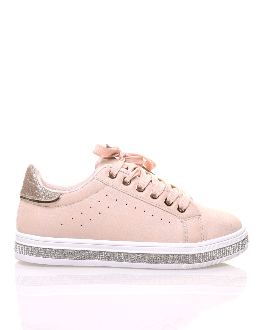 Baskets beiges avec strass