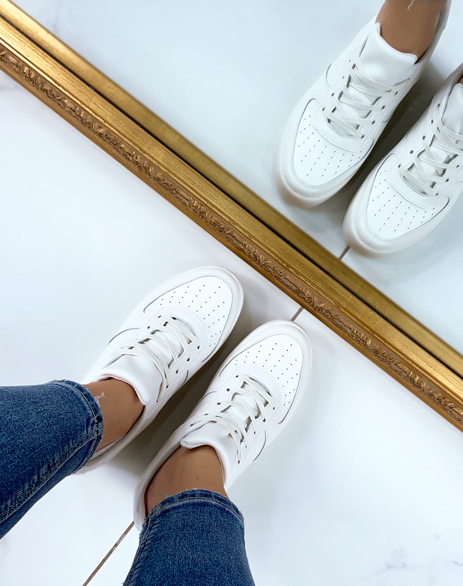 Baskets beiges à grosse plateforme