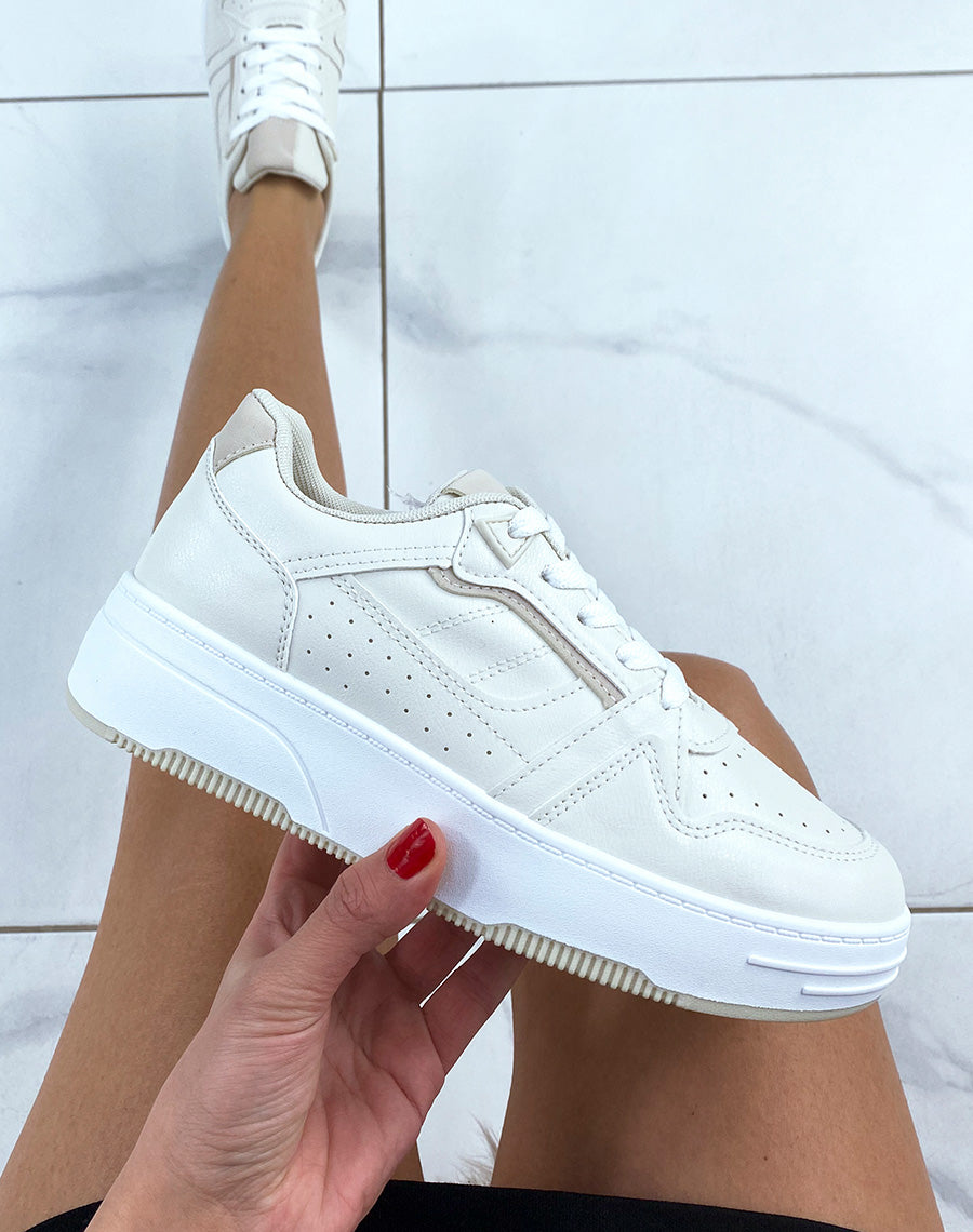 Baskets beiges à plateforme