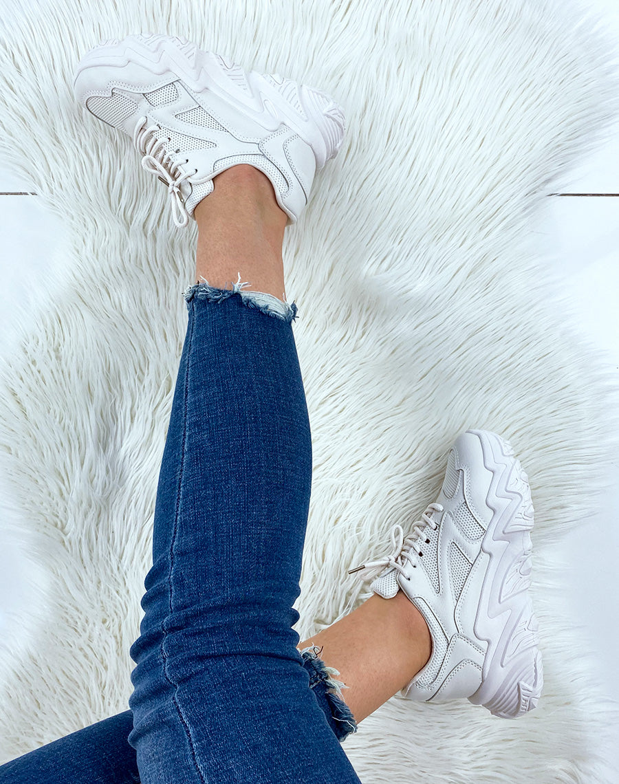 Baskets beiges à plateforme oversize