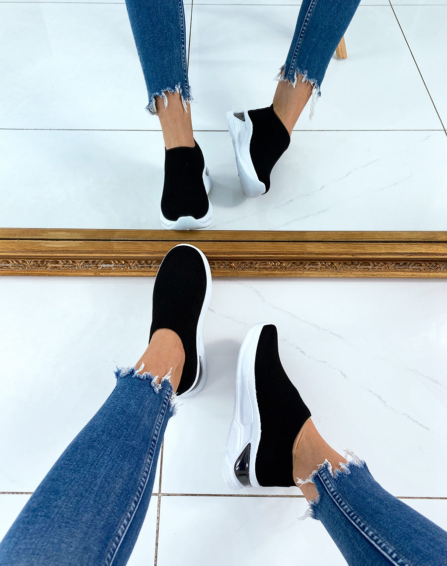 Baskets?chaussettes basses blacks