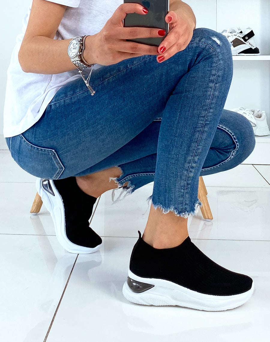 Baskets?chaussettes basses blacks