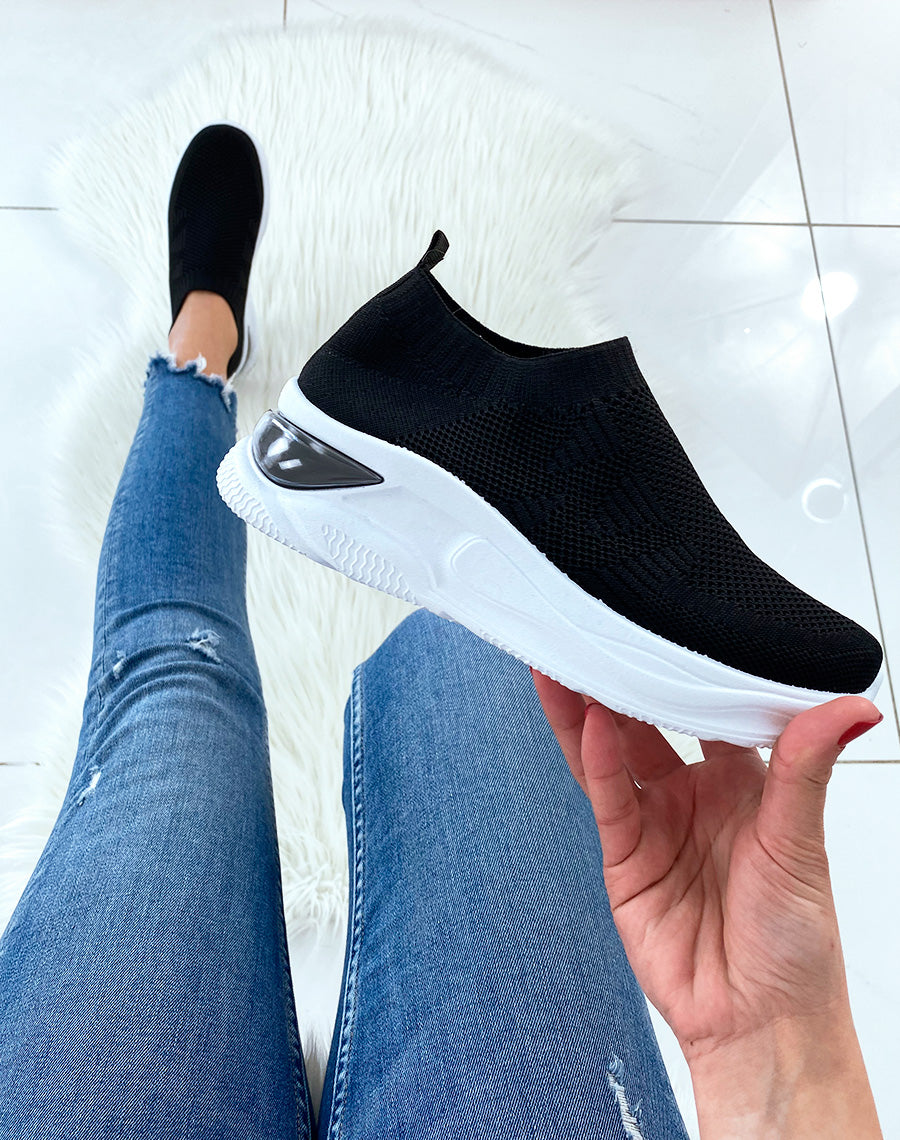 Baskets?chaussettes basses blacks
