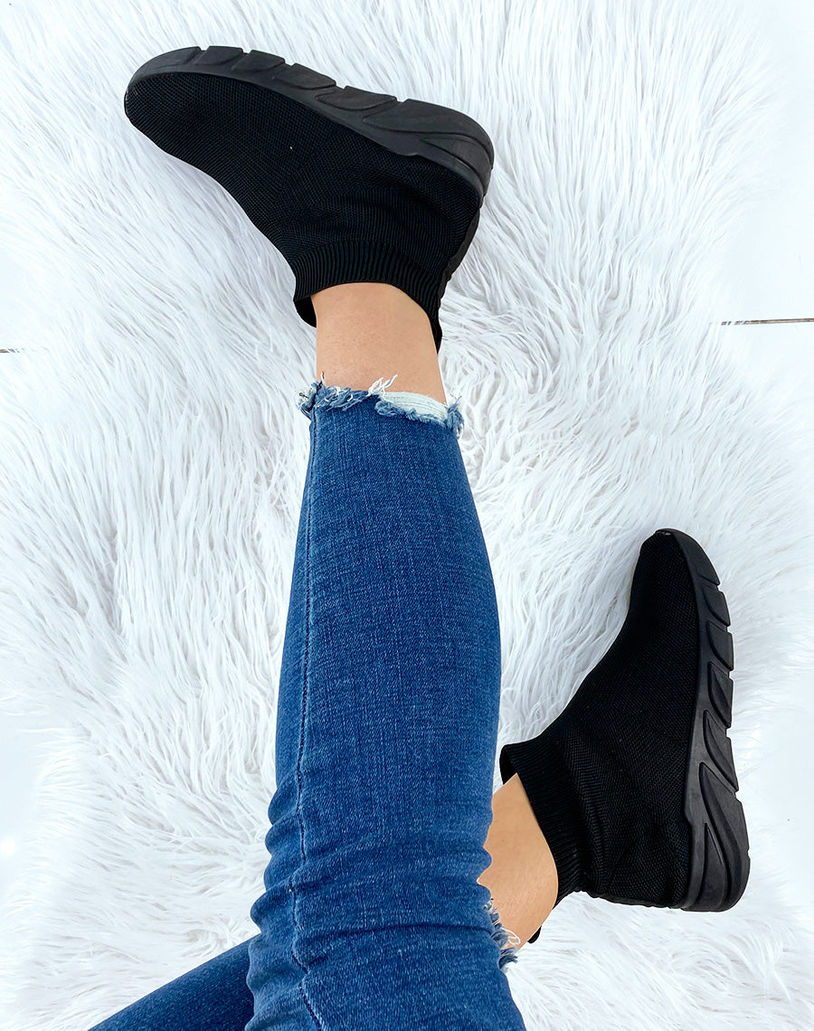 Baskets chaussettes noires