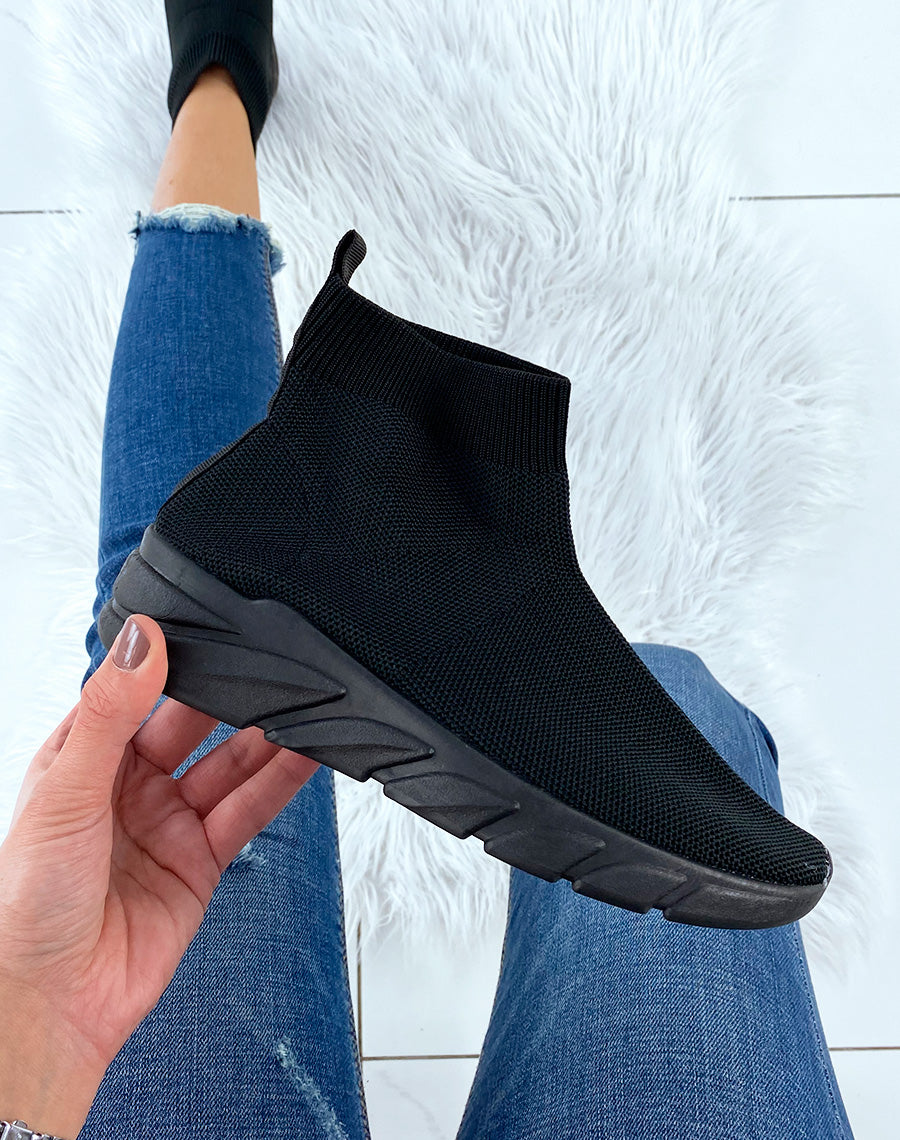 Baskets chaussettes noires