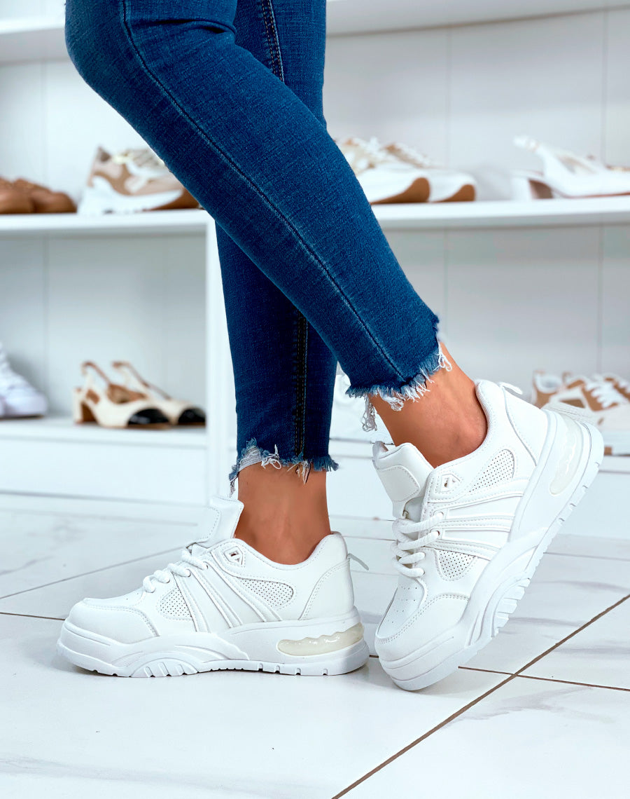 BASKETS ? EMPI?CEMENT BLANCHES POUR FEMMES