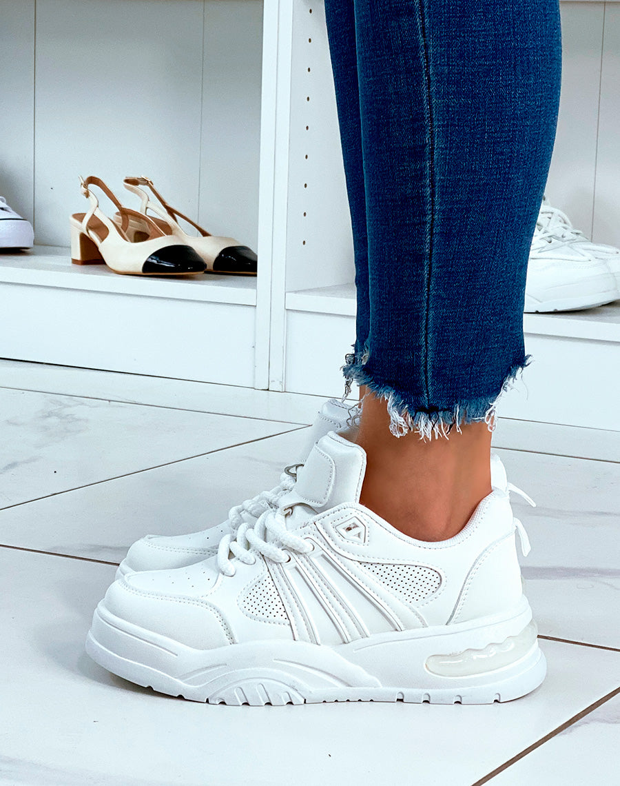 BASKETS ? EMPI?CEMENT BLANCHES POUR FEMMES