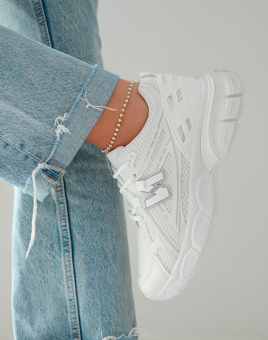Baskets Femme Blanches et Gris Clair