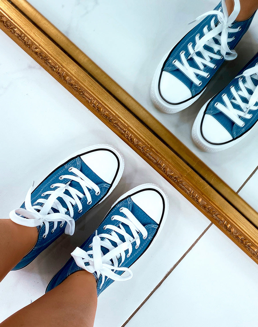 Baskets femme en toile jean