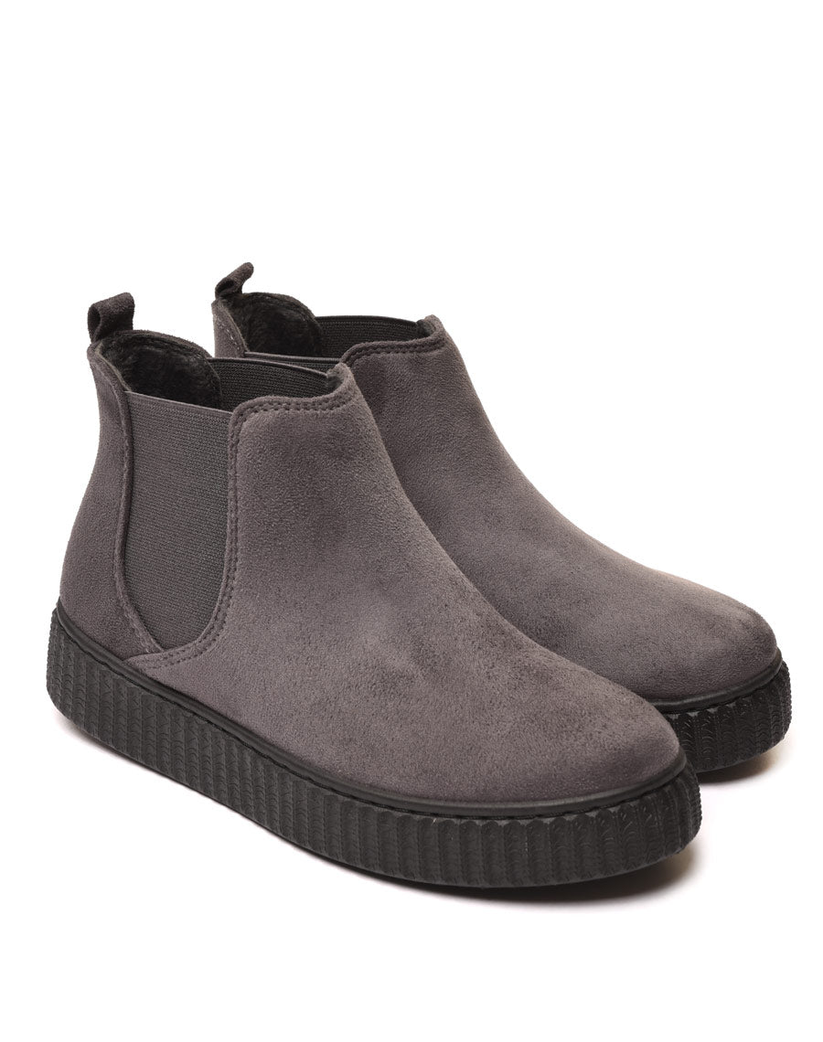 Baskets montantes en suédine grises