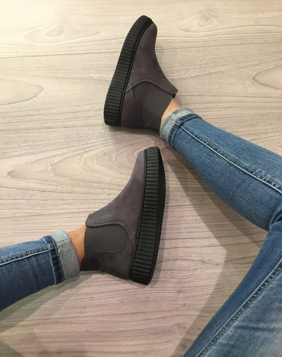 Baskets montantes en suédine grises