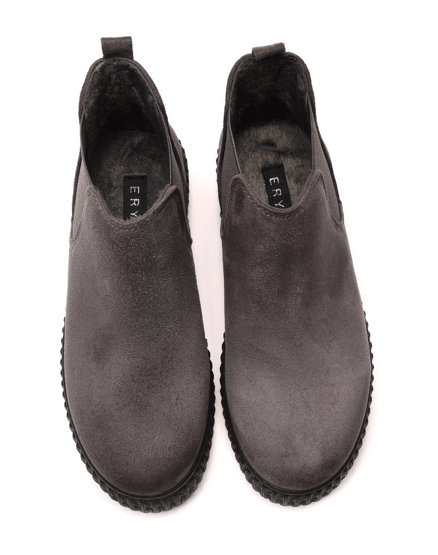 Baskets montantes en suédine grises