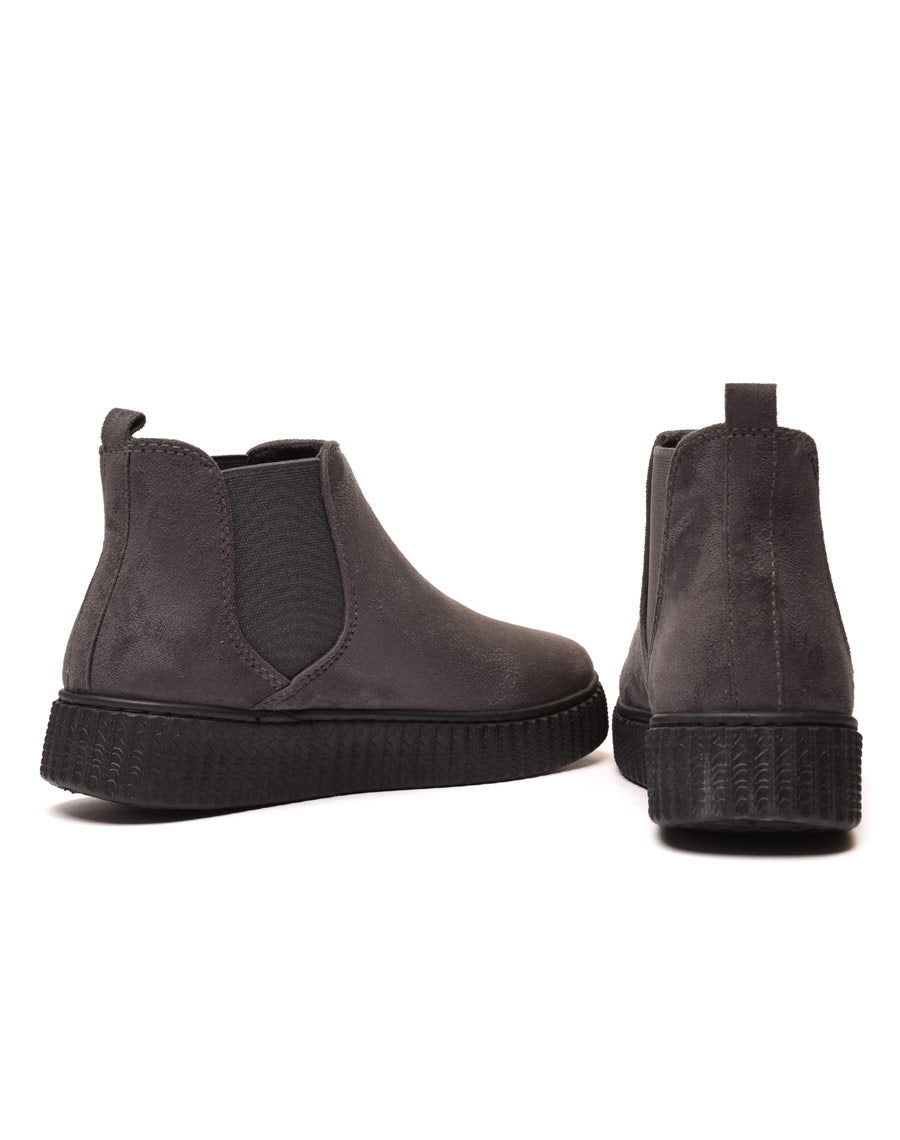 Baskets montantes en suédine grises