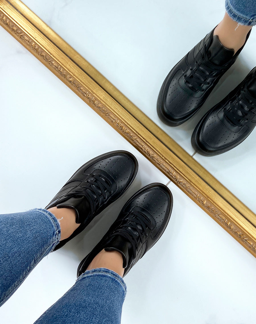 Baskets noires à grosse plateforme