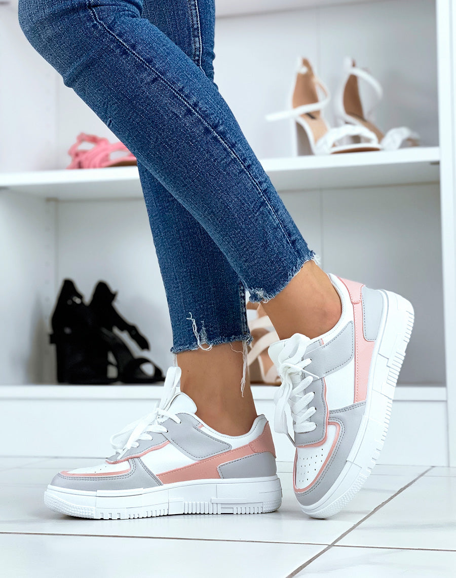 Baskets roses et grises