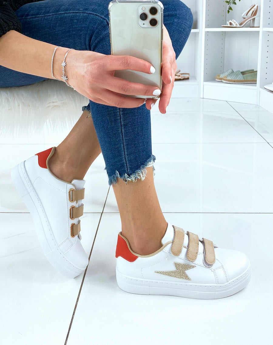 Baskets à scratch et à empiècements nude