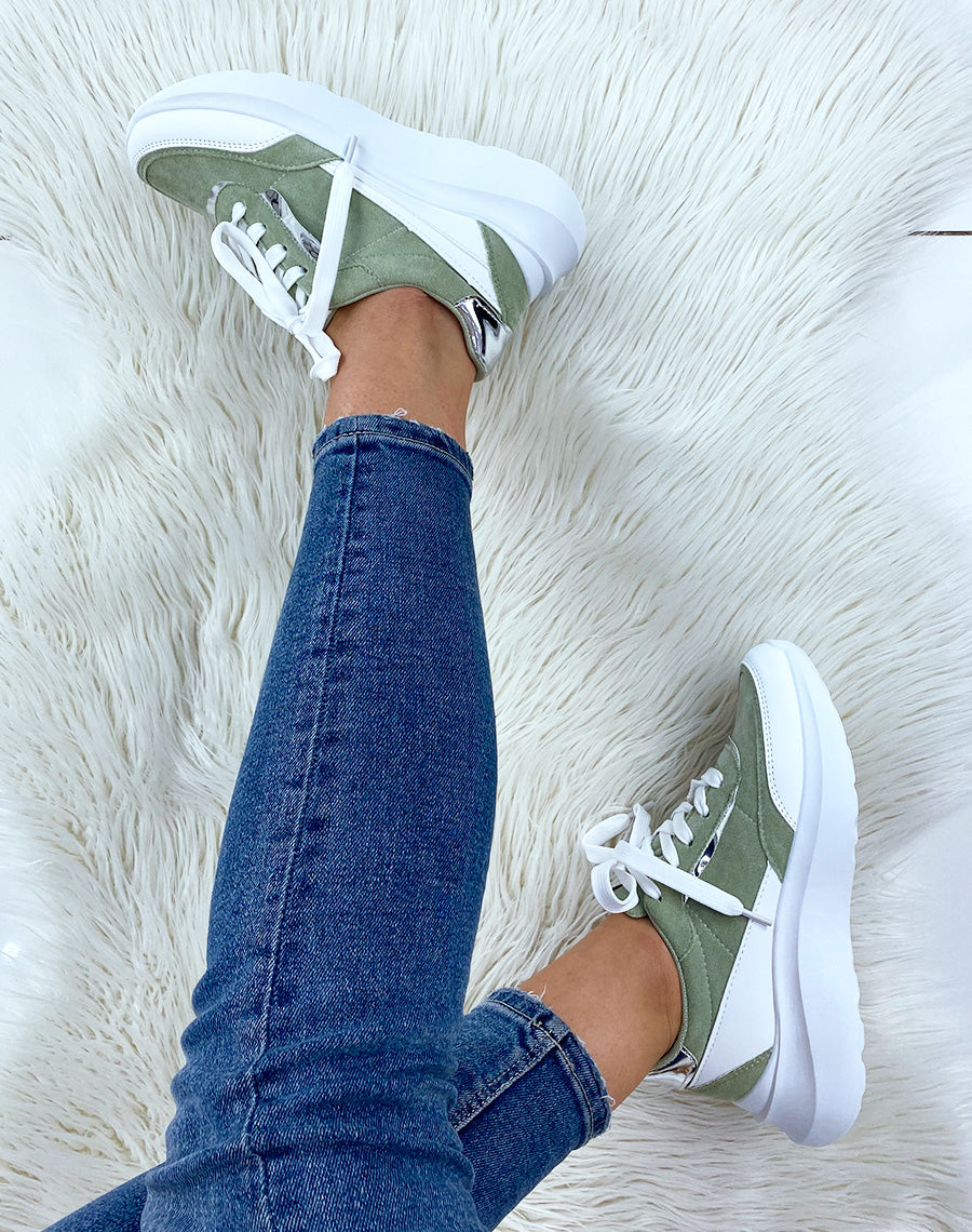 Baskets vert pastel
