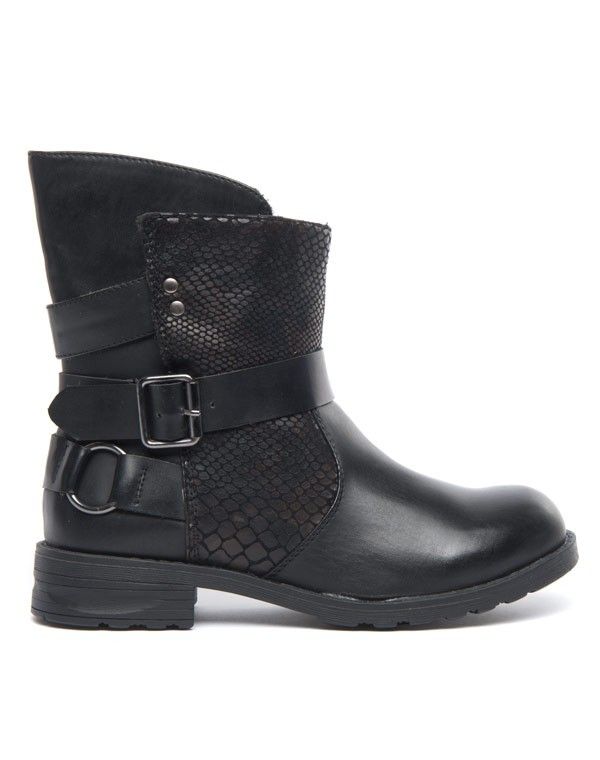 Botte effet reptile et boucles décoratives Dazawa noir