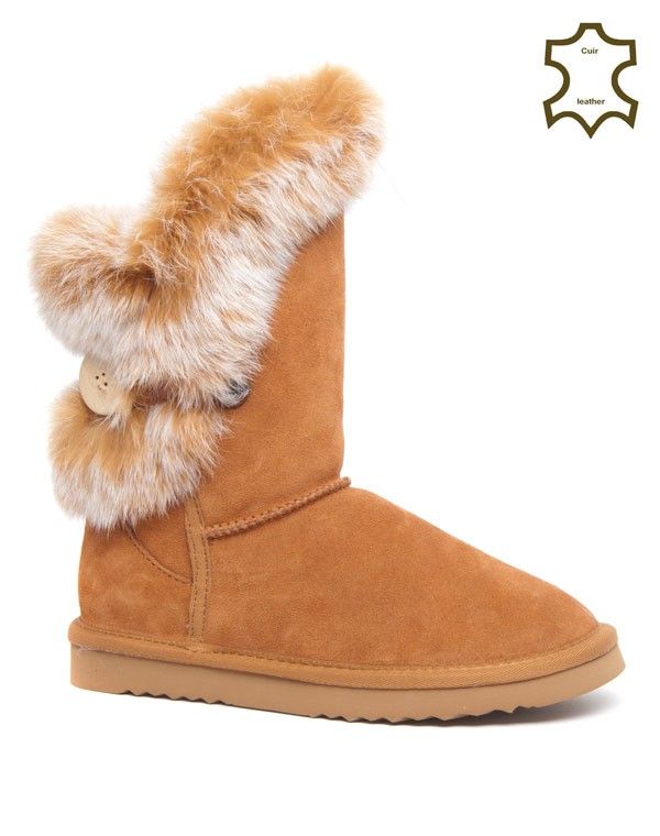 Botte neige Sinly Shoes camel doublure fourrure