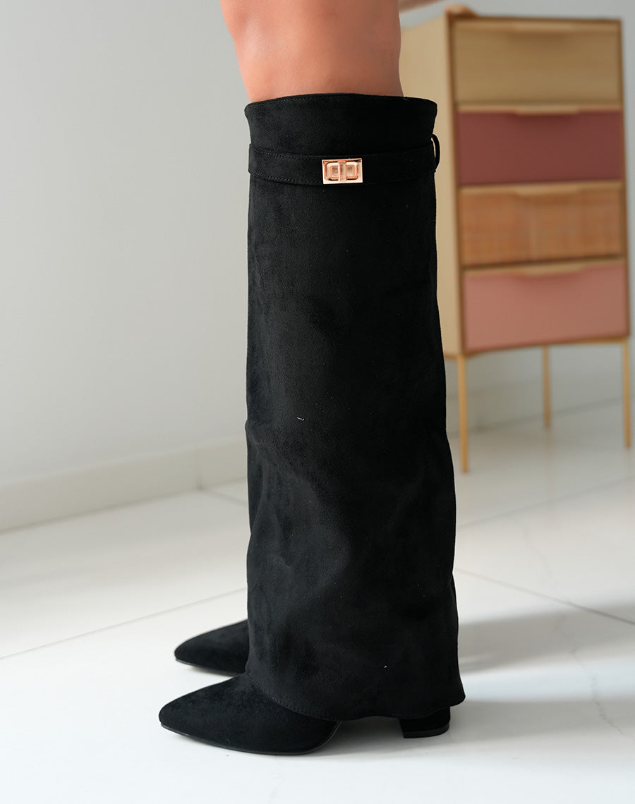 Bottes Femme Noires en Suédine