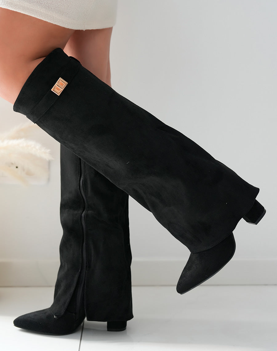 Bottes Femme Noires en Suédine