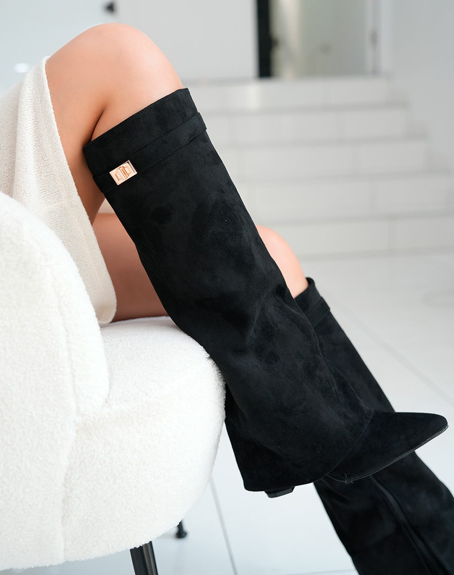 Bottes Femme Noires en Suédine