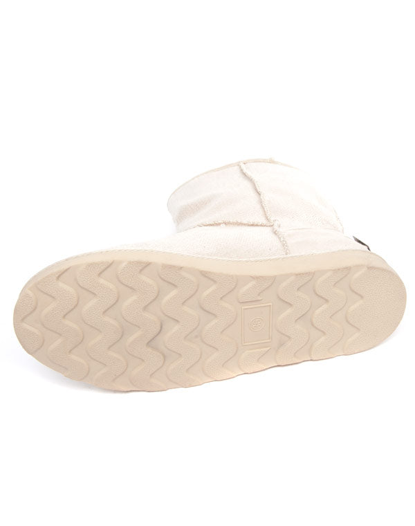 Bottes fourrure et sequins brillants Ideal beige