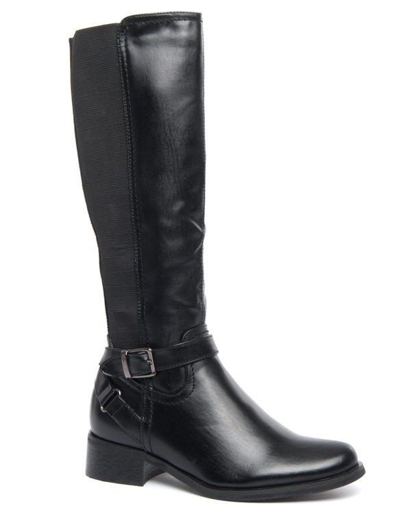 Bottes montante noir Dazawa à bande élastique