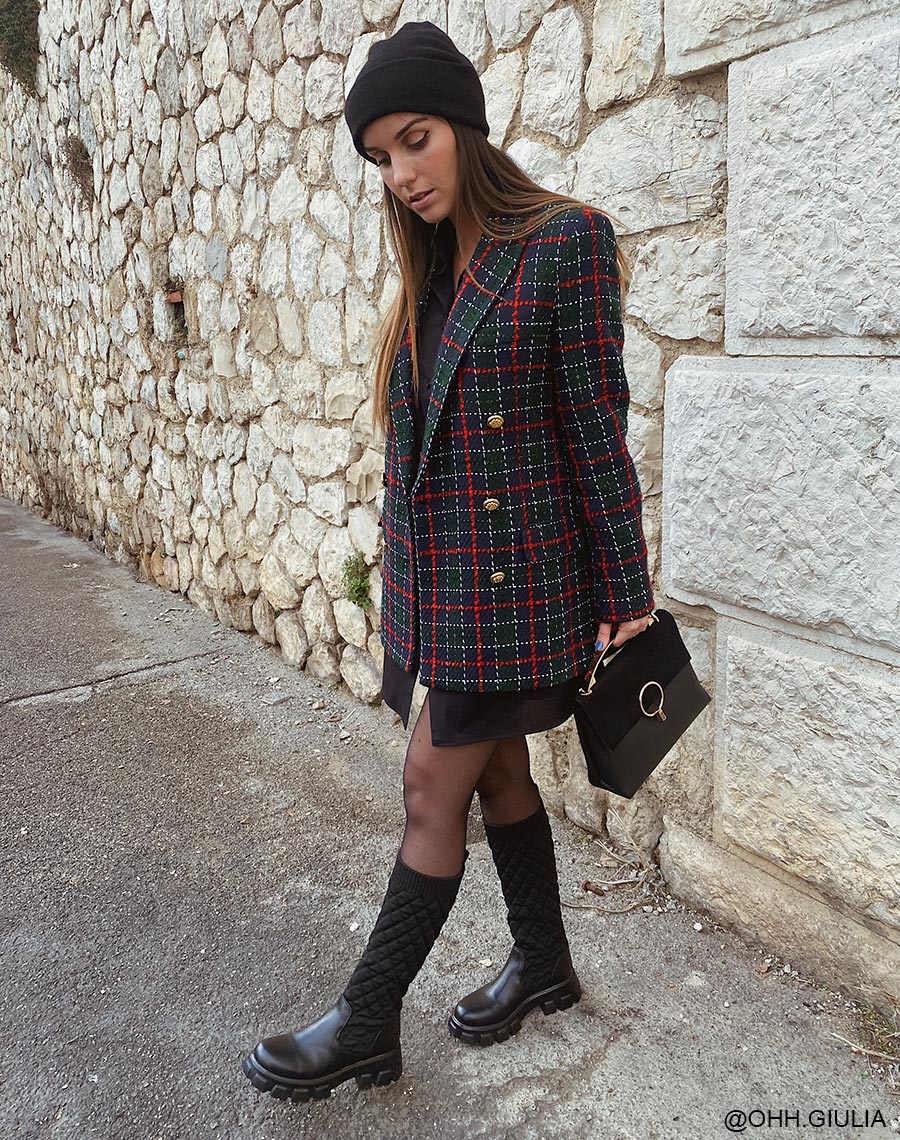 Bottes noires effet matelassé