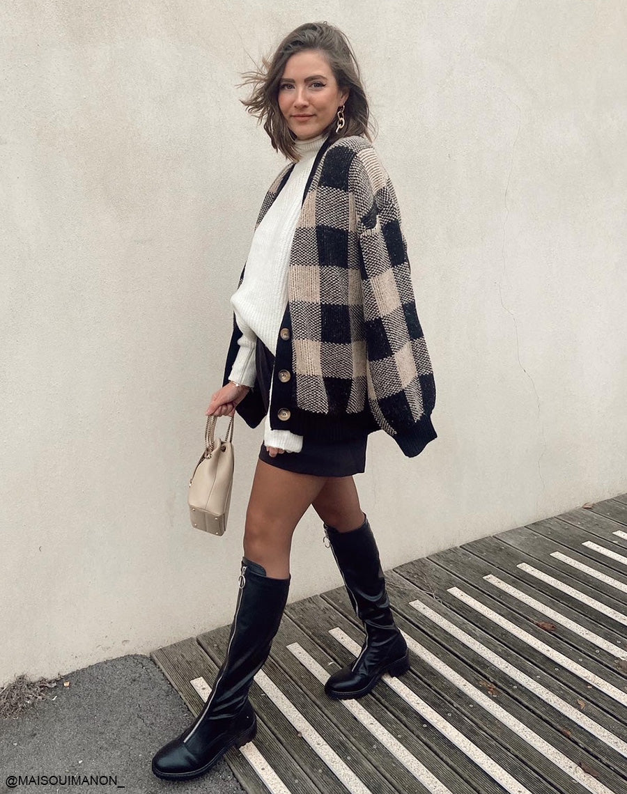 Bottes noires à zip